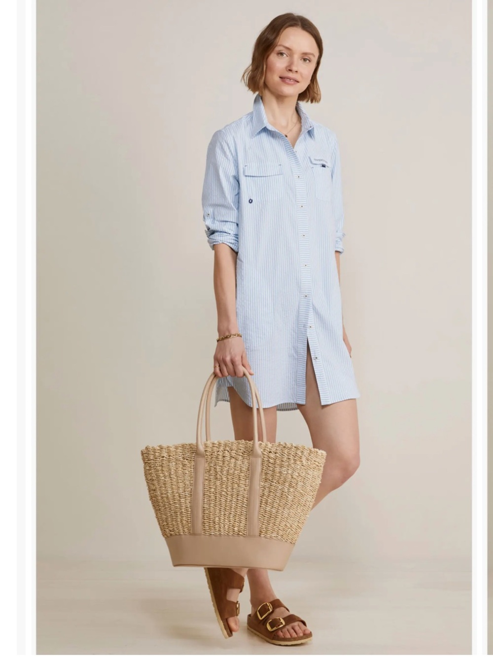 VINEYARD VINES Women's 14 Harbor Stripe long Sleeve Cover-up Shirtdress